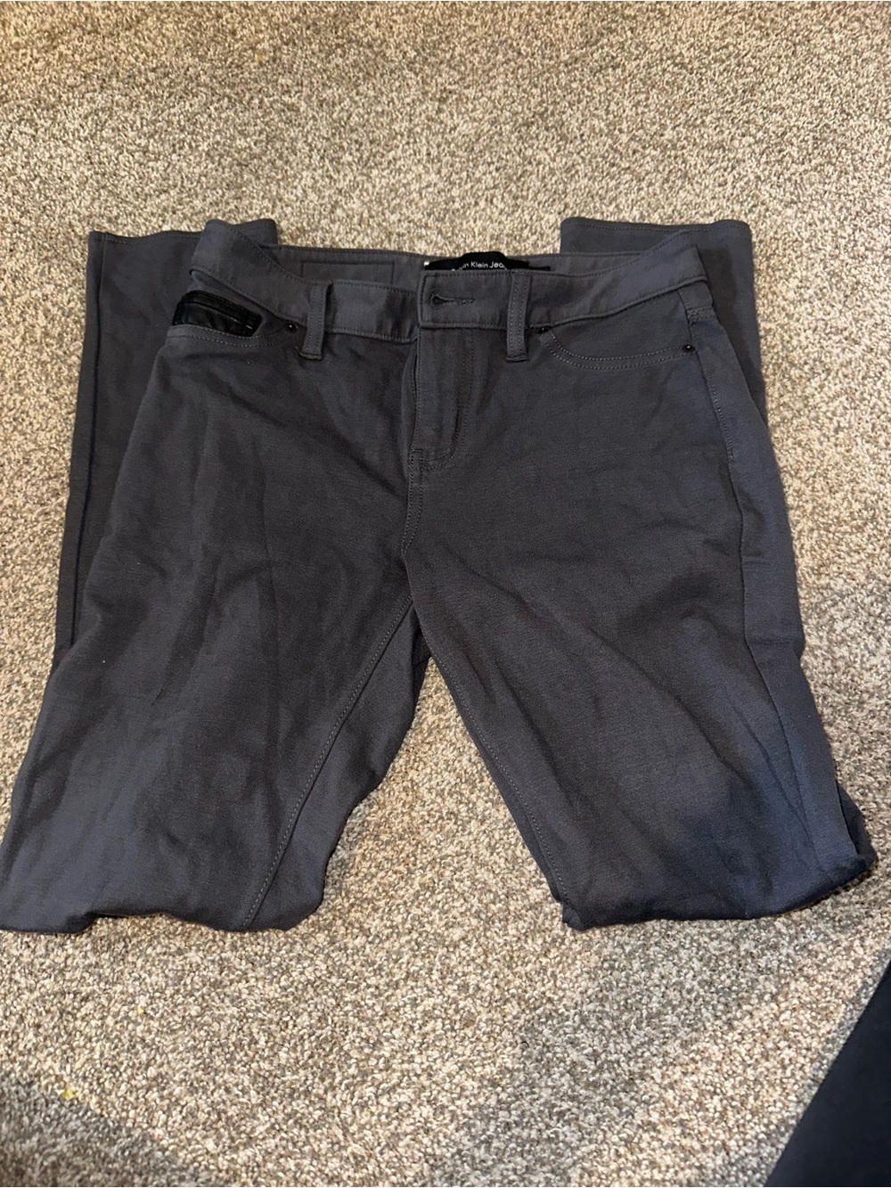 Calvin Klein Charcoal Gray Chinos - Slim Casual Trousers